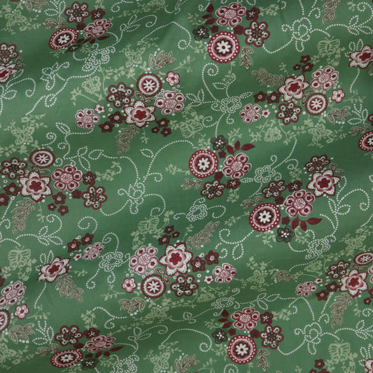 (Whimsical Print/ Green/Burgundy)