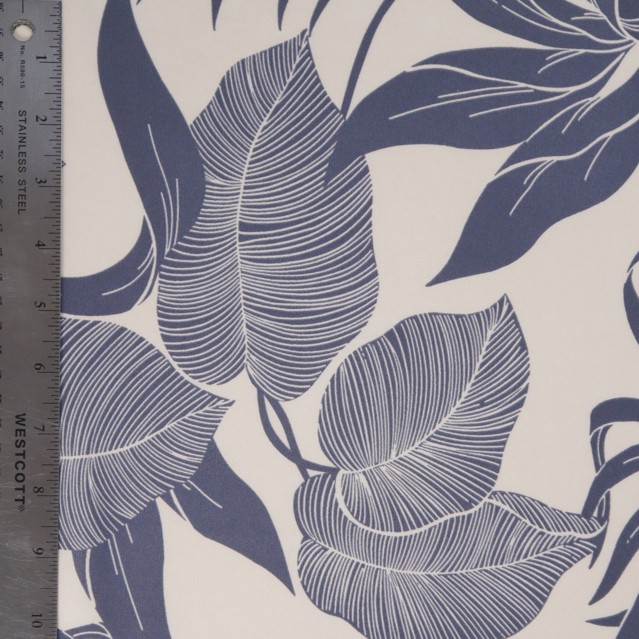 (Tropical Leaf/ Vanilla/Dusty blue)