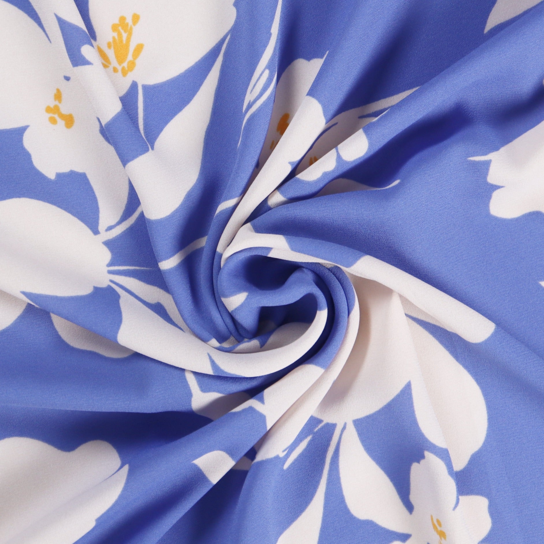 (Floral Silhouette/ Cornflower/Ivory)