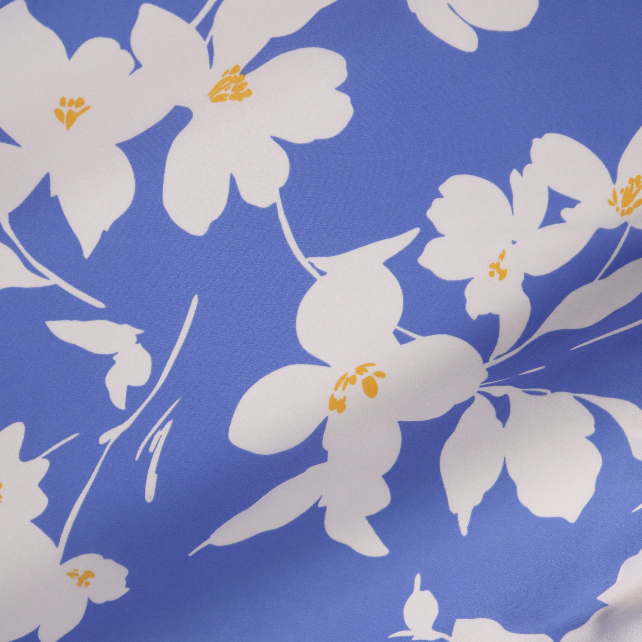 (Floral Silhouette/ Cornflower/Ivory)