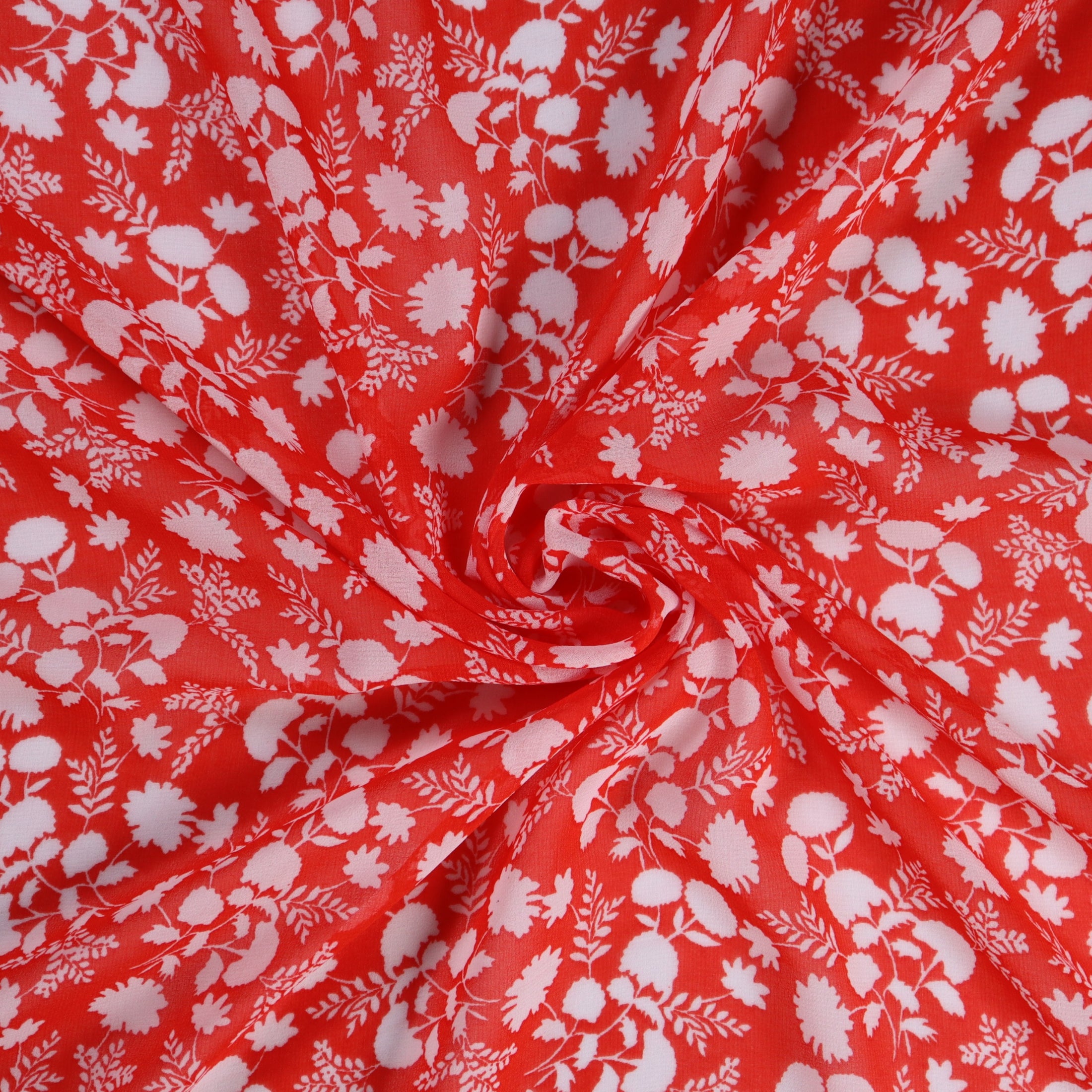 (Floral Silhouette/ Geranium/Ivory)