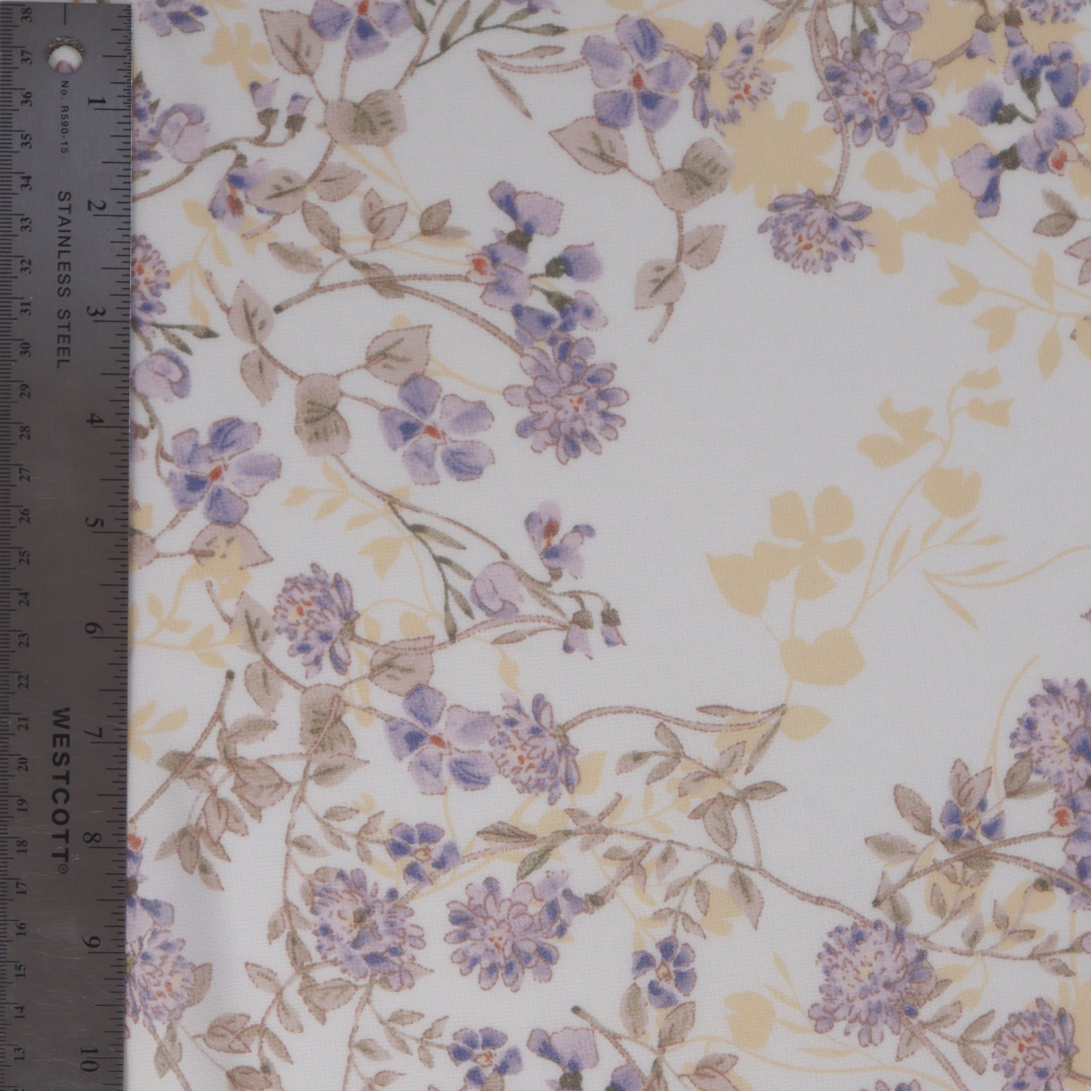 (Watercolour Floral/ Ivory/Violet)