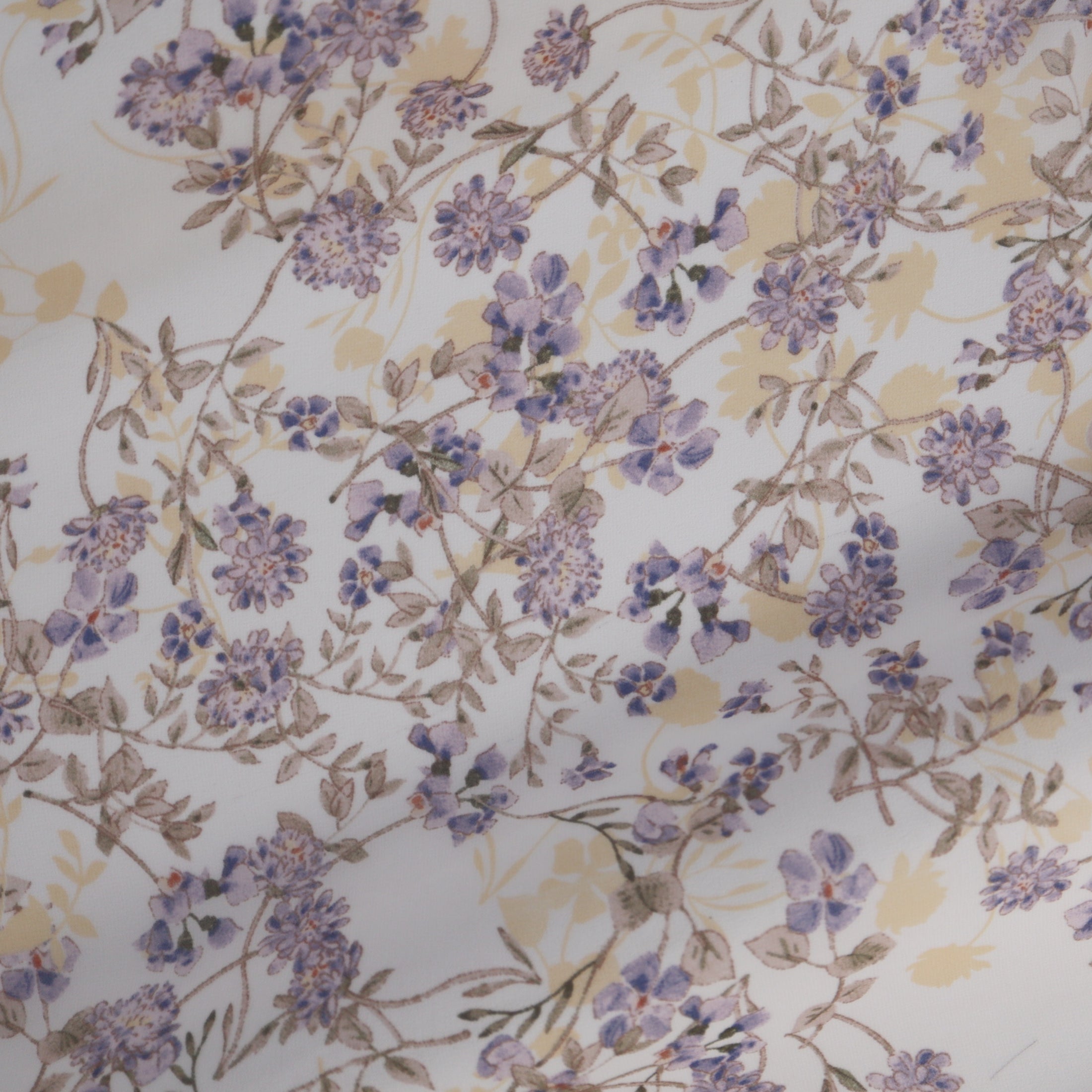 (Watercolour Floral/ Ivory/Violet)