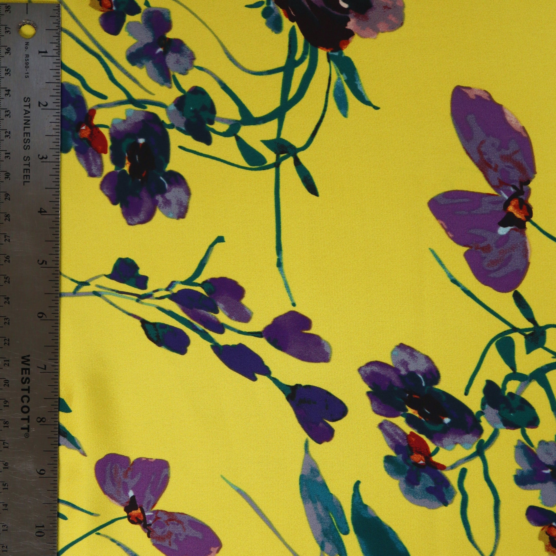 (Painterly Floral/ Chartreuse/Violet)