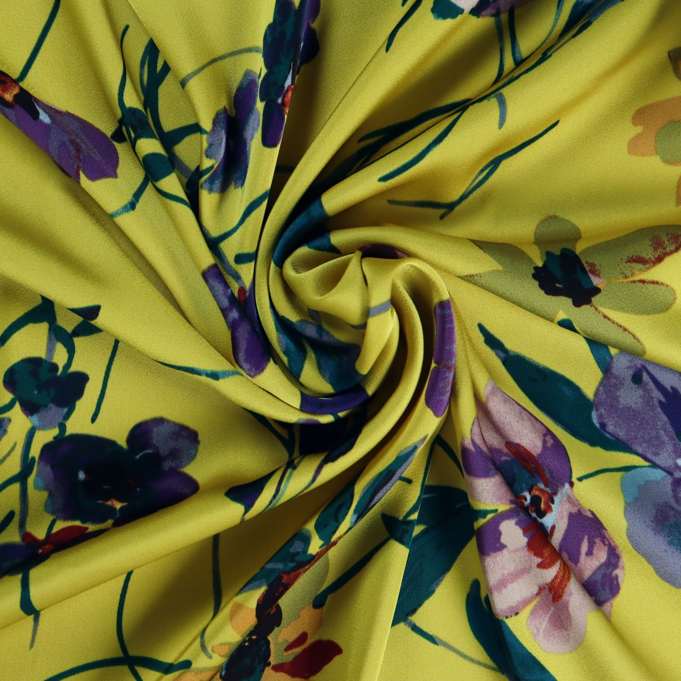 (Painterly Floral/ Chartreuse/Violet)