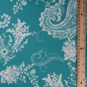Dainty Paisley/ Teal/White